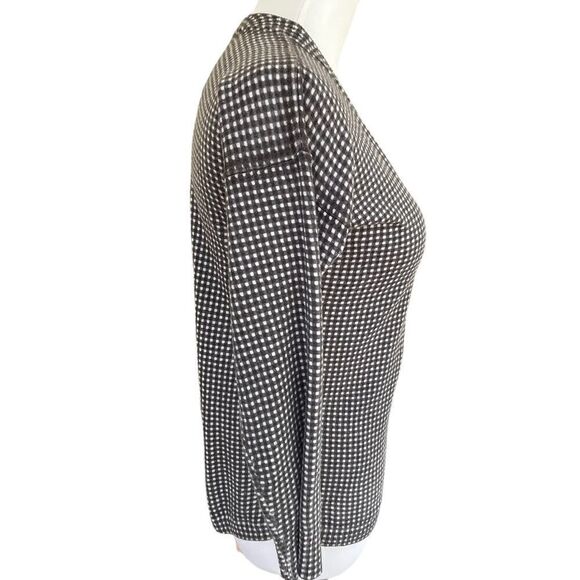 Duffield Lane Micro Gingham Cashmere Blend Sweater S - Picture 3 of 6